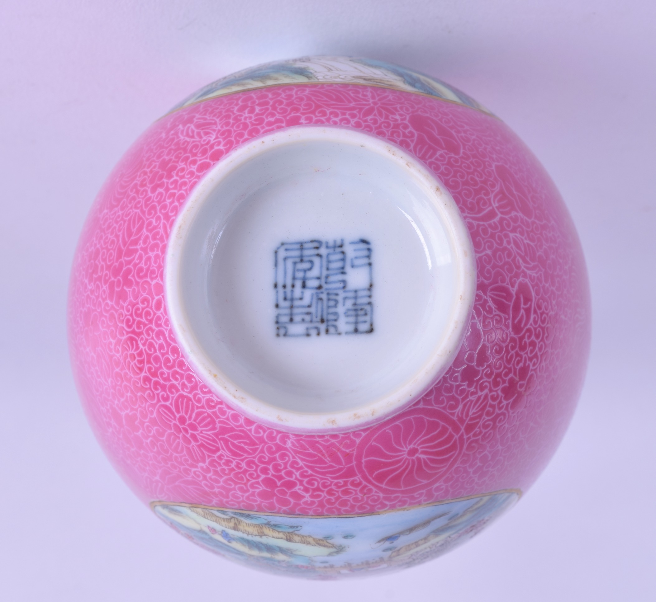 A CHINESE FAMILLE ROSE PORCELAIN VASE bearing Qianlong marks to base, probably Republican period, - Image 3 of 3