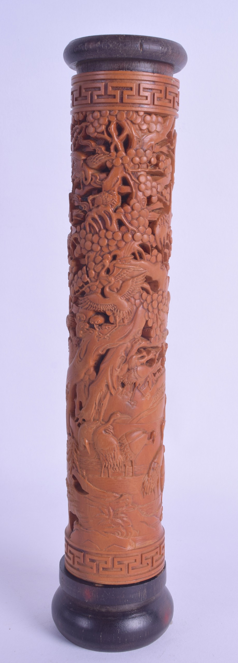 A CHINESE REPUBLICAN PERIOD CARVED BAMBOO PARFUMIER decorated with extensive birds and flowers. 25 - Image 2 of 2