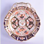 Early 20th c. Derby Sampson Hancock factory imari pattern shell shaped dish painted in a fine