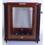 AN EARLY 20TH CENTURY W. & J. GEORGE & BECKER LTD SCIENTIFIC APPARATUS DISPLAY CABINET, with sliding