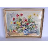 TED LEDBUCKET (British) framed watercolour, signed, still life flowers. 47 cm x 60 cm wide.