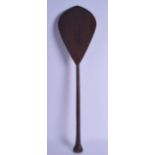 A FINE 19TH CENTURY POLYNESIAN TRIBAL TONGAN AKAU TAU PADDLE of highly unusually proportions, the