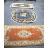 THREE MODERN RUGS, of various form. Largest 150 cm long. (3)