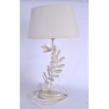 A STYLISH MODERN LAMP, the body entwined with leaves. 53 cm total height.