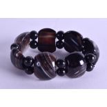 A SCOTTISH BANDED AGATE BRACELET.