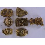 A GROUP OF SEVEN MODERN BRASS VESTA CASES, of varying size and design. (7)