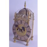 AN ANTIQUE BRASS LANTERN CLOCK signed John Mears of London 1735, engraved with foliage and vines. 38