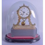 A 19TH CENTURY FRENCH GLASS CASED BRASS SKELETON CLOCK signed Hausburg of Paris. Clock 19 cm x 19