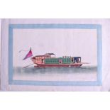 A GOOD ALBUM OF TWELVE 19TH CENTURY CHINESE PITH PAPER WATERCOLOURS depicting figures on boats