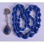 TWO LAPIS LAZULI NECKLACES. (2)