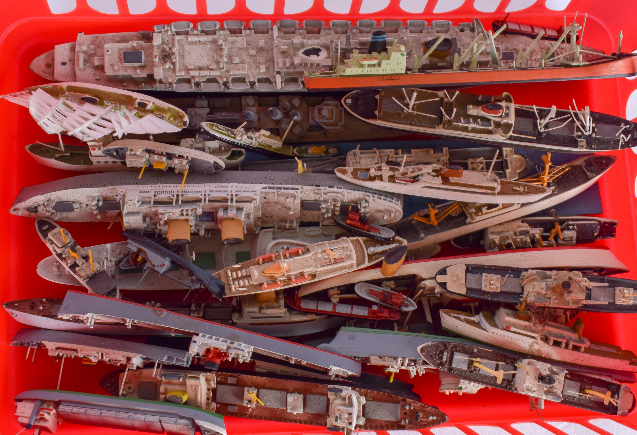 A QUANTITY OF METAL TOY BOATS, mostly of German manufacture. (qty)