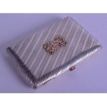 A GOOD EARLY 20TH CENTURY RUSSIAN SILVER CIGARETE CASE overlaid with a gold monogram. St