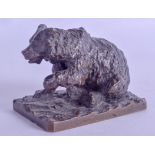 CHRISTOPHER FRATIN (1801-1894) A LATE 19TH CENTURY BRONZE FIGURE OF A SEATED BEAR modelled upon a