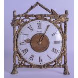 A RARE EARLY 20TH CENTURY AESTHETIC MOVEMENT CANDLE CLOCK decorated with birds amongst foliage. 16