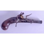 AN EARLY 19TH CENTURY FRENCH LE MAIRE FLINTLOCK PISTOL with carved wood grip. 18.5 cm long.