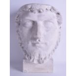 A LARGE PLASTER BUST OF A ROMAN MALE After The Antique. 28 cm x 42 cm.