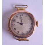 A 1950S 9CT GOLD LADIES WATCH FACE DIAL and movement. 14 grams overall. 2.25 cm wide.