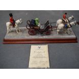 A RARE BORDER FINE ARTS MODEL OF THE QUEEN BEING LED BY HORSE DRAWN CARRIAGE, "Trooping the Colour",