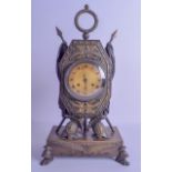 A FINE AND RARE 19TH CENTURY FRENCH INDUSTRIAL TYPE MANTEL CLOCK signed Le Clerc of Paris, the