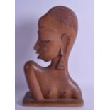 A STYLISH 1950S CARVED WOOD FIGURE OF AN AFRICAN FEMALE possibly by Karl Hagenauer. 32 cm x 19 cm.