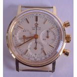 A GOOD 18CT YELLOW GOLD OMEGA DE VILLE CHRONOMETER WATCH DIAL and movement, with three subsidiary