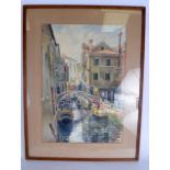 ADRIAN BEACH (British), framed watercolour, signed "Beach","View at Venice". 49 cm x 33 cm.