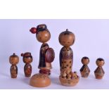 AN EARLY 20TH CENTURY JAPANESE MEIJI PERIOD PAINTED WOOD KOBE FAMILY in various forms and sizes.