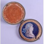 A FINE 18TH CENTURYFRENCH PAINTED IVORY PORTRAIT MINIATURE dated 1797, depicting a classical