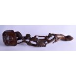 A LARGE CHINESE CARVED HARDWOOD RUI SCEPTRE of naturalistic form. 30 cm long.