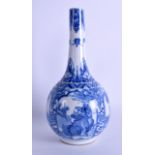 AN 18TH/19TH CENTURY CHINESE BLUE AND WHITE PORCELAIN VASE Qianlong/Jiaqing, painted with buddhistic