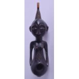 A GOOD EARLY 20TH CENTURY AFRICAN CARVED WOOD TRIBAL FERTILITY FIGURE modelled as a female with a