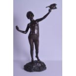 A GOOD LARGE 19TH CENTURY BRONZE FIGURE OF A STANDING NUDE FEMALE by Edward Onslow Ford, modelled