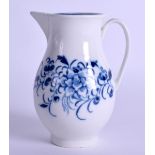 18th c. Caughley scarce sparrow beak jug decorated with the Peony pattern in underglaze blue^ S in