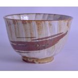 A JAPANESE STUDIO POTTERY STONEWARE BOWL in the manner of Uenaka Imaemon, with drip glazed