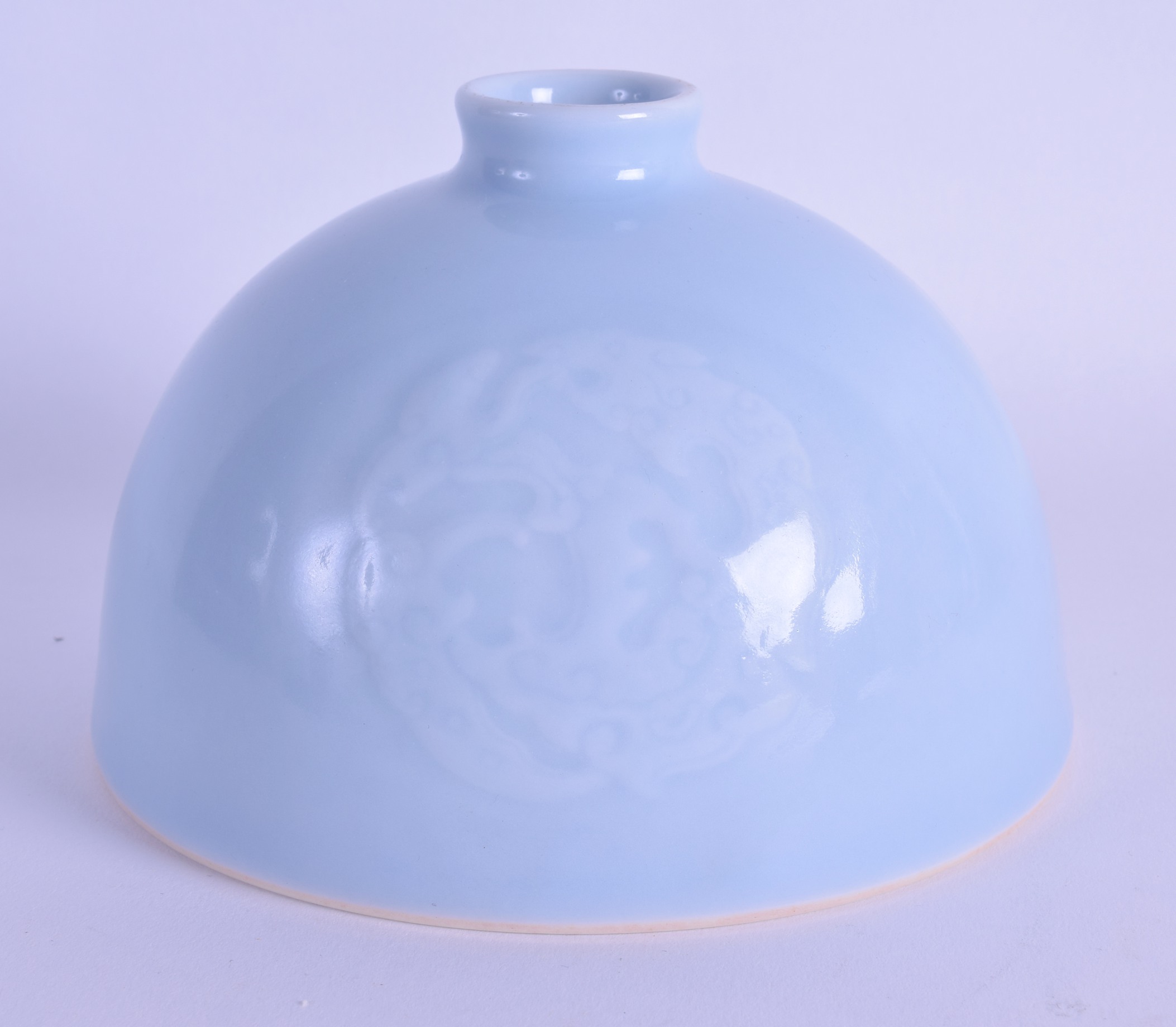 A CHINESE CLARE DE LUNE PORCELAIN BRUSH WASHER probably Late Qing, bearing Kangxi marks to base,