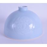 A CHINESE CLARE DE LUNE PORCELAIN BRUSH WASHER probably Late Qing, bearing Kangxi marks to base,
