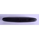 AN EARLY 20TH CENTURY CARVED BLACK STONE PESTLE probably veined marble. 24 cm long.