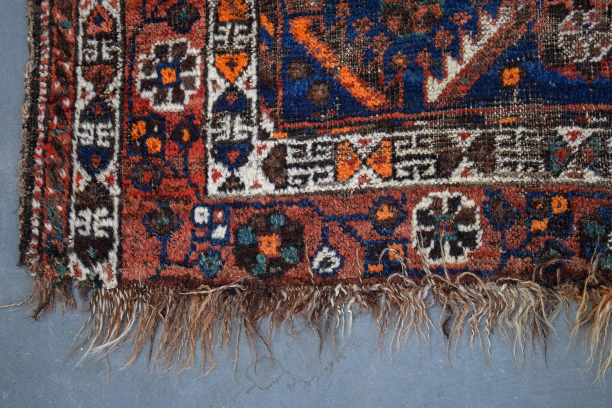 A BLUE GROUND PERSIAN RUG, decorated with symbols and motifs. 247 cm x 169 cm. - Image 3 of 4