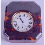 A LATE VICTORIAN/EDWARDIAN TORTOISESHELL CASED TRAVELLING POCKET WATCH with seconds dial. Watch 5.