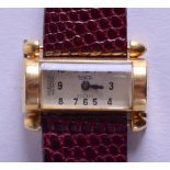 AN 18CT YELLOW GOLD JAEGER LE COULTRE DUO PLAN LADIES WRISTWATCH. 2.75 cm wide.