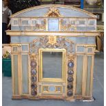 A GOOD 17TH/18TH CENTURY ITALIAN CARVED AND PAINTED FRAME PANEL well decorated with scrolling