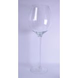 AN UNUSUAL GINORMOUS CRYSTAL NOVELTY WINE GLASS. 80 cm x 28 cm.