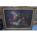 MANNER OF DAVID DE NOTER (1825-1875), framed oil on canvas, figures round a table in an interior. 69