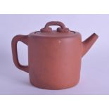 A CHINESE QING DYNASTY YIXING POTTERY TEAPOT AND COVER with loose double rope overlaid handle. 15 cm