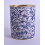 A 19TH CENTURY CHINESE CLOISONNE ENAMEL CIRCULAR BRUSH POT Late Qing, bearing De Cheng trade mark to