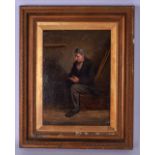 ATTRIBUTED TO PEDRO DE VEGA MUNOZ (Spanish, 1840-1868), framed oil on canvas, unsigned, seated