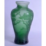 ANDRE DELATTE (1887-1953) A LOVELY FRENCH ART DECO GLASS VASE decorated with extensive landscapes.