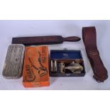 A SMALL GROUP OF VINTAGE SHAVING ITEMS, including "The Chard Hair Clipper". (5)