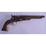 A MID 19TH CENTURY 1861 COLT ARMY MODEL PISTOL with 44 calibre single action feature. 33 cm long.