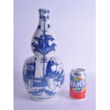 A LARGE 19TH CENTURY CHINESE BLUE AND WHITE DOUBLE GOURD VASE bearing Kangxi marks to base,